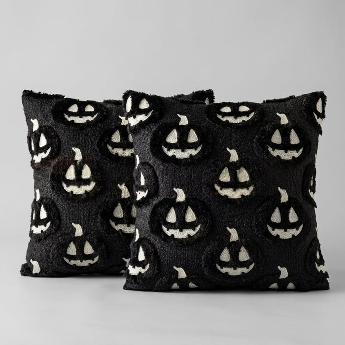 Pumpkin Pillow Case - Black/White