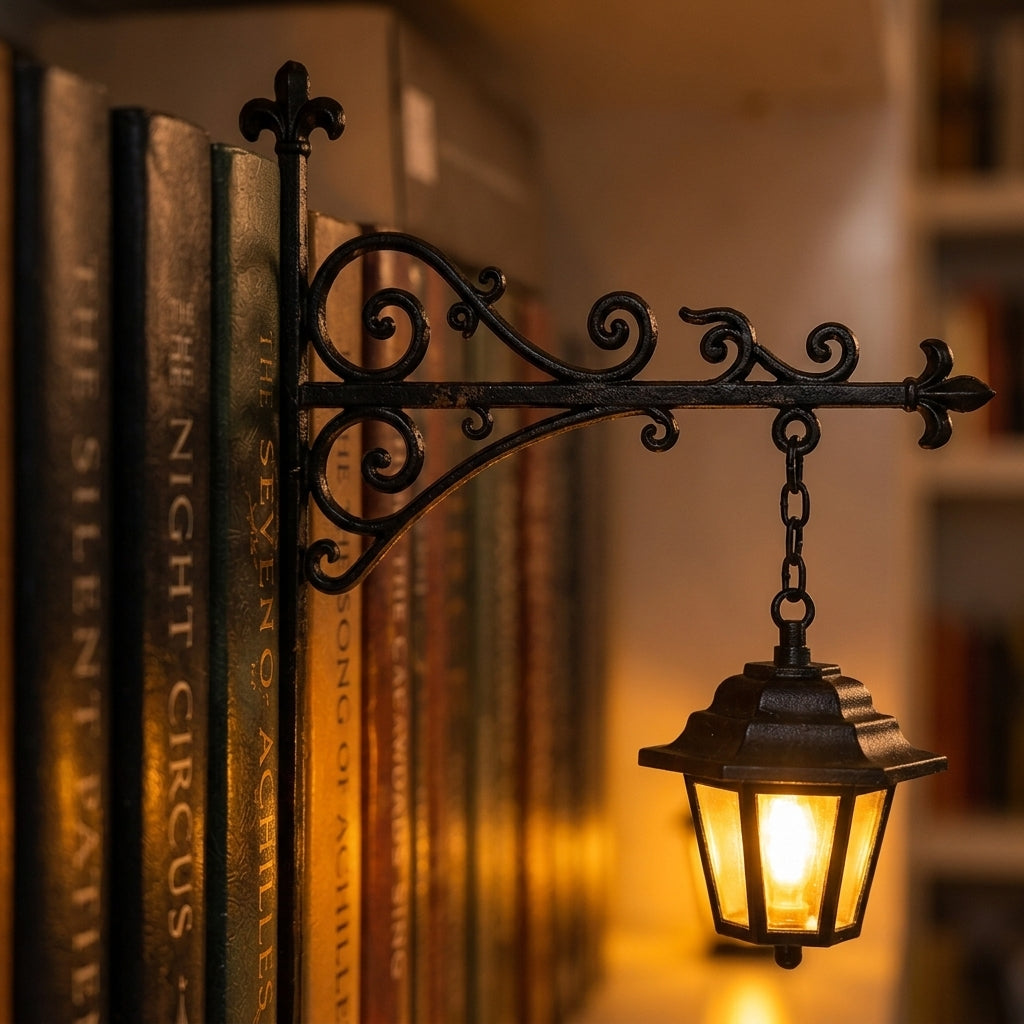 Gothic Hanging Lantern Bookshelf Decor