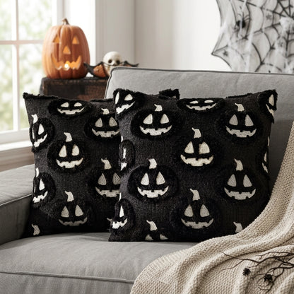 Pumpkin Pillow Case - Black/White