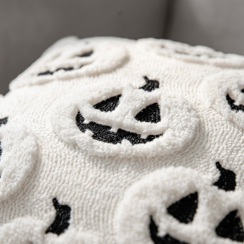 Pumpkin Pillow Case - White/Black