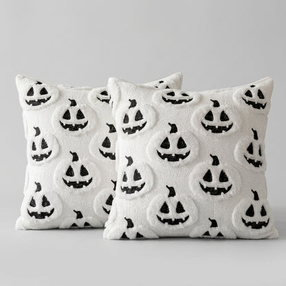 Pumpkin Pillow Case - White/Black