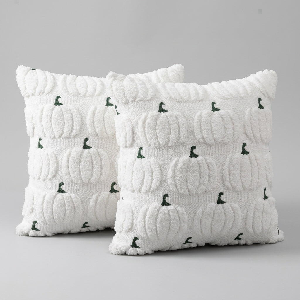 Pumpkin Pillow Case - White
